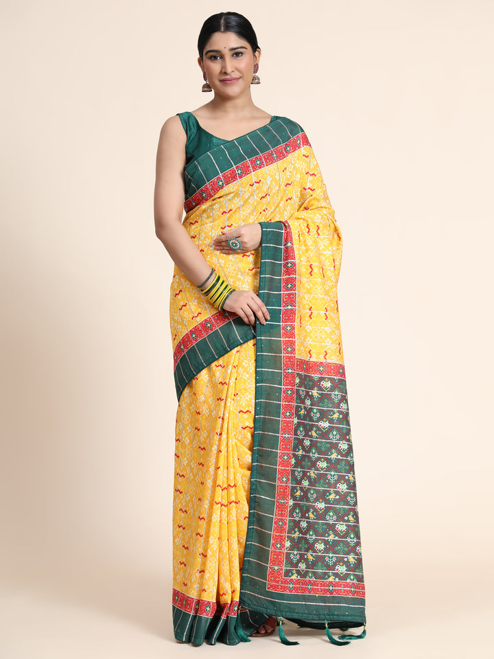 Designer Chanderi Cotton Saree with Embroidered Silk Blouse | Festive Wear