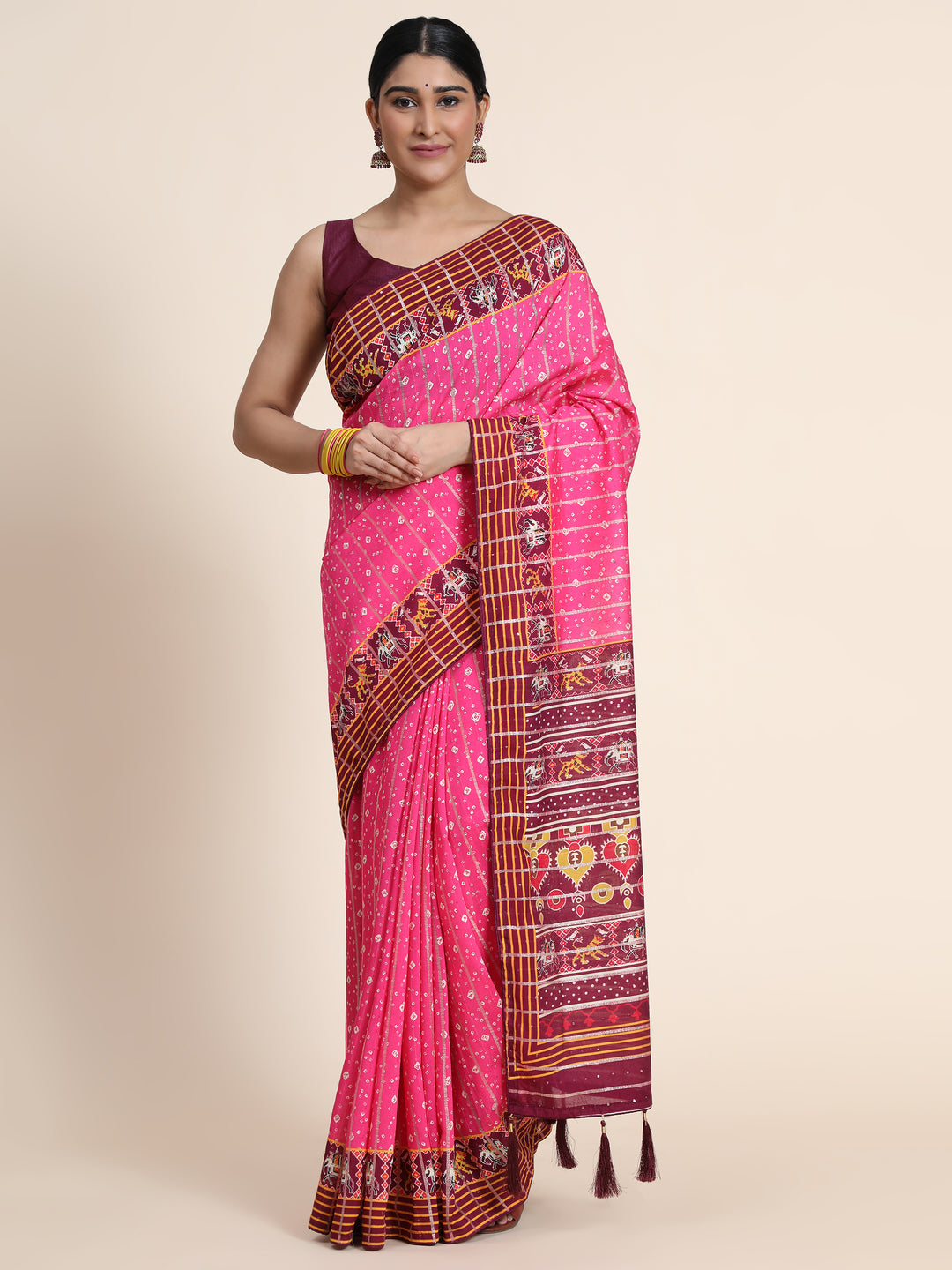 Designer Chanderi-Cotton Saree with Silk Blouse | Traditional Wedding Elegance