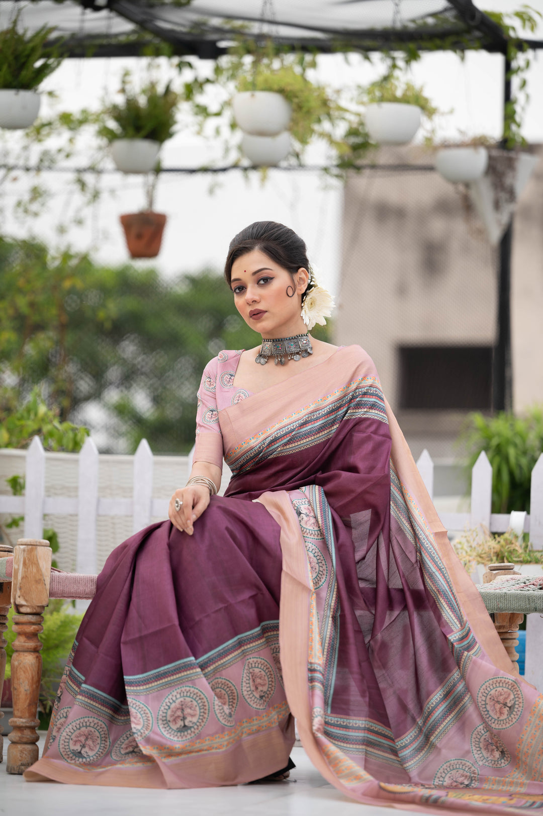 Warli-Printed Art-Silk Saree | Wevon-Jari Designer for Weddings