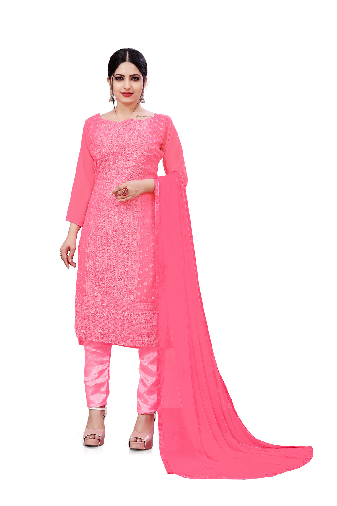 Elegant Georgette Suit for Women | Santoon Bottom & Designer Embroidery