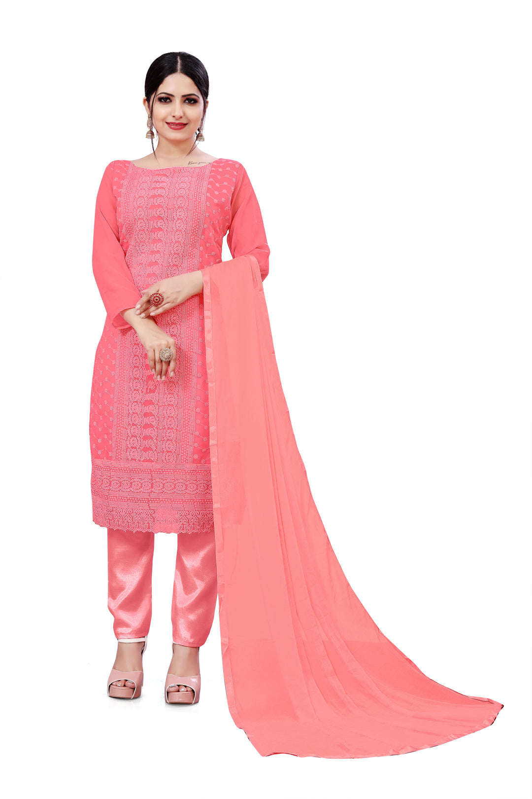 Elegant Georgette Suit for Women | Santoon Bottom & Designer Embroidery