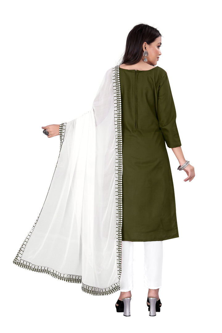 Stylish Cotton Slub Kurti Set | Comfortable Casual Wear with Nazmin Dupatta