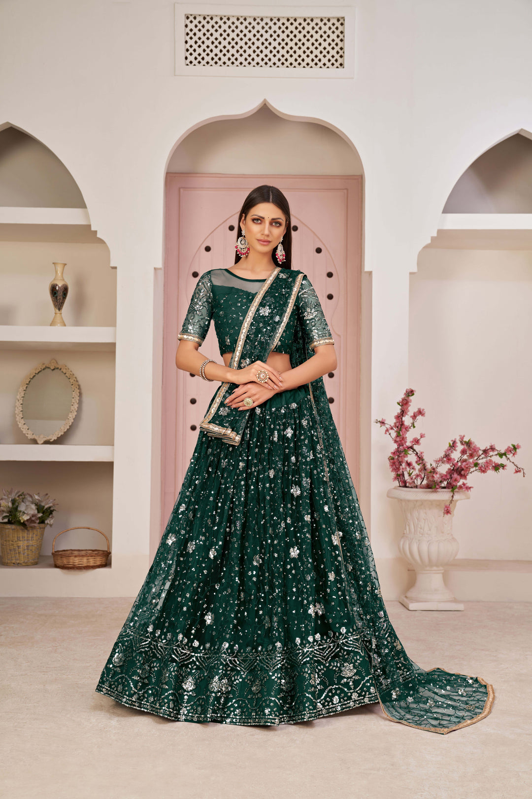 Luxurious Mono Net Lehenga with Dupatta | An Exclusive Designer Masterpiece