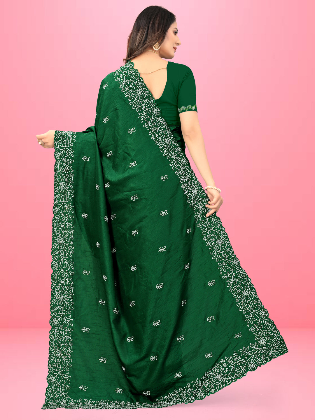 Designer Heavy Embroidery Dola-Silk Saree | Traditional Wedding & Party Wear