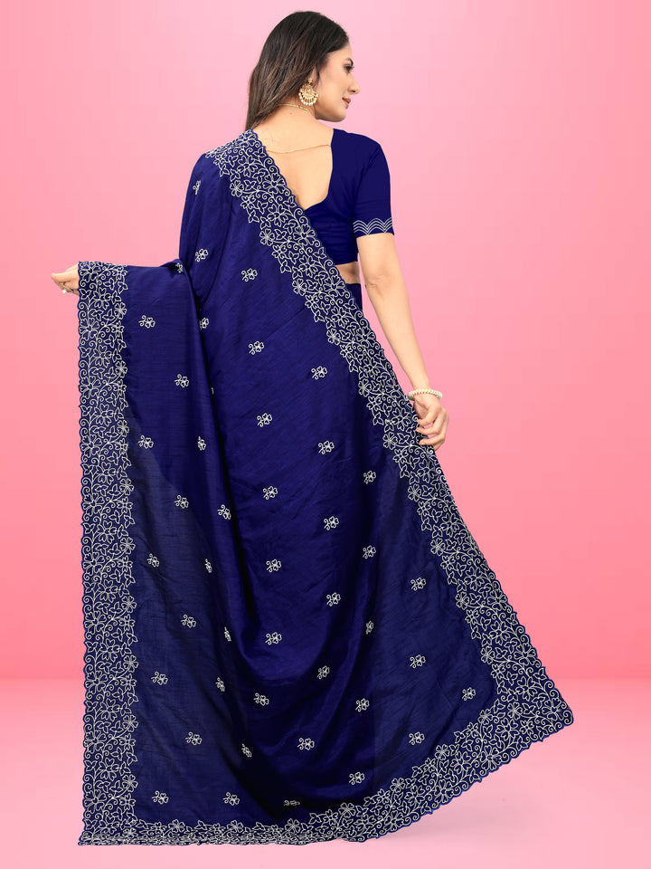 Designer Heavy Embroidery Dola-Silk Saree | Traditional Wedding Party Wear