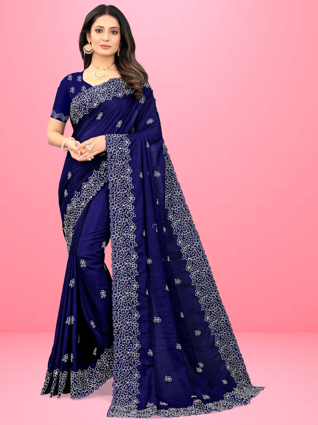 Designer Heavy Embroidery Dola-Silk Saree | Traditional Wedding Party Wear