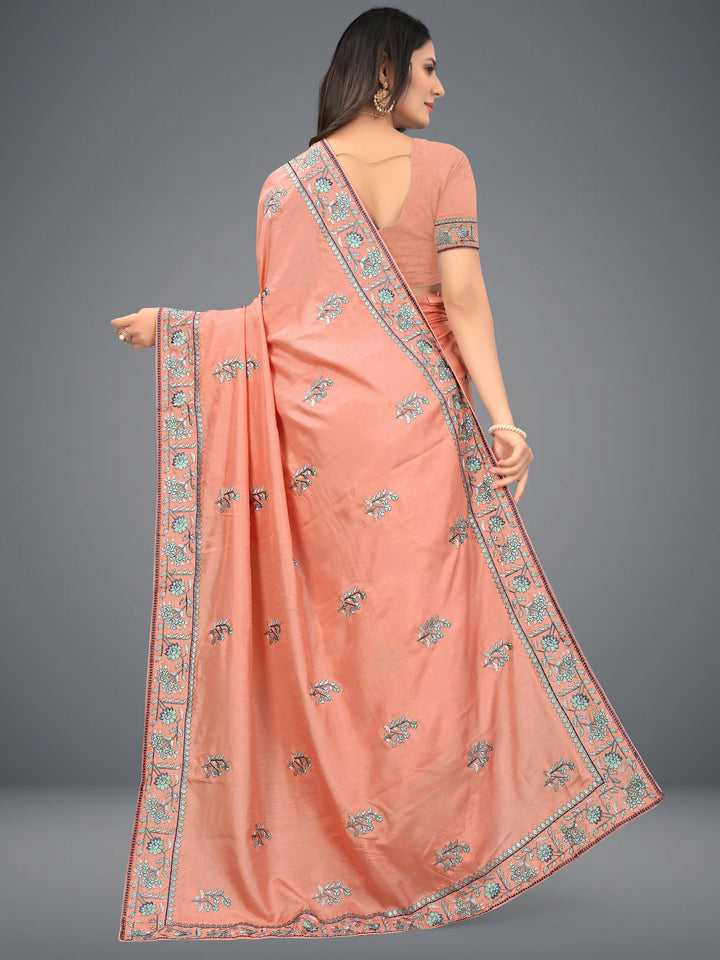 Dola-Silk Heavy Embroidery Saree | Traditional Wedding Party Festive Wear