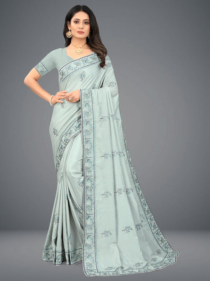 Dola-Silk Saree | Heavy Embroidery | Traditional Wedding & Party Wear | Ceremonial