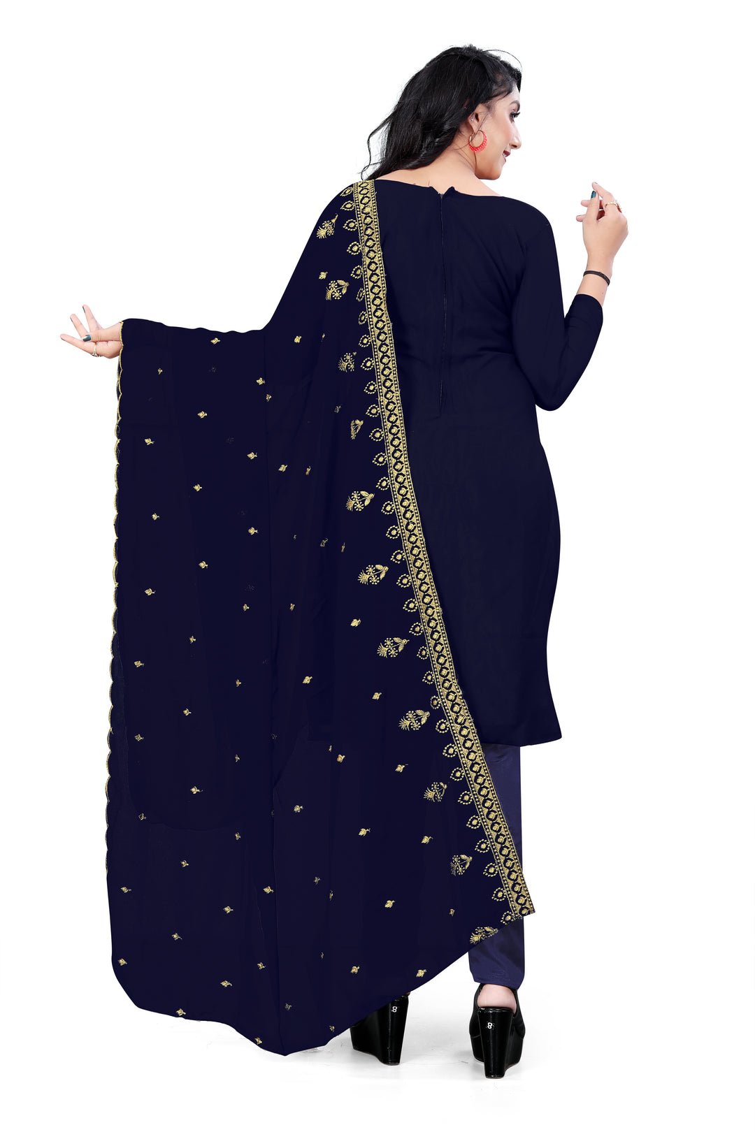 Georgette Salwar Suit | Santoon Bottom with Designer Jari Embroidery for festive events