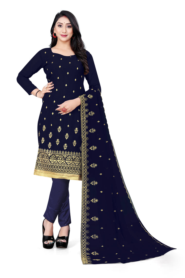 Georgette Salwar Suit | Santoon Bottom with Designer Jari Embroidery for festive events