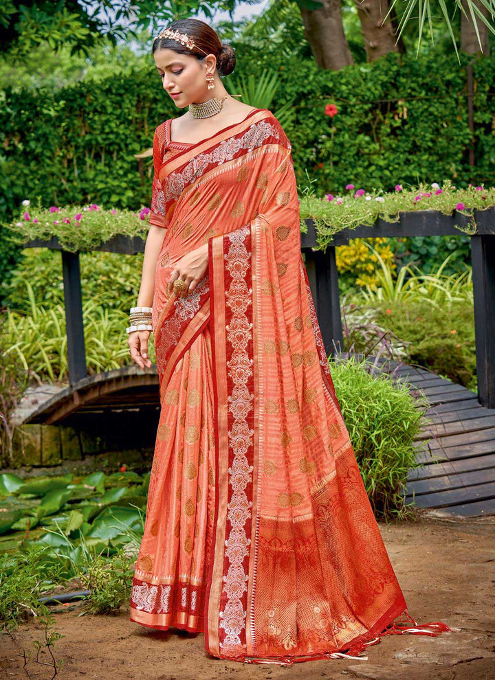 Designer Silk Saree with Wevon-Jari Work | Traditional Wedding & Party Wear