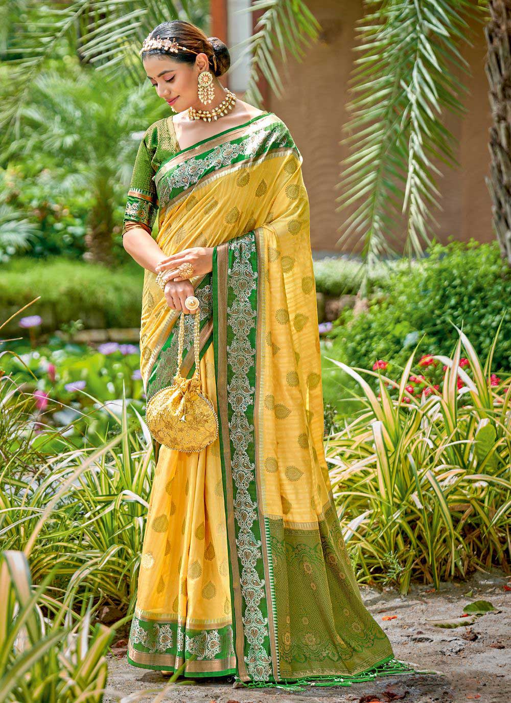 Designer Silk Saree with Wevon-Jari Work | Traditional Wedding & Party Wear