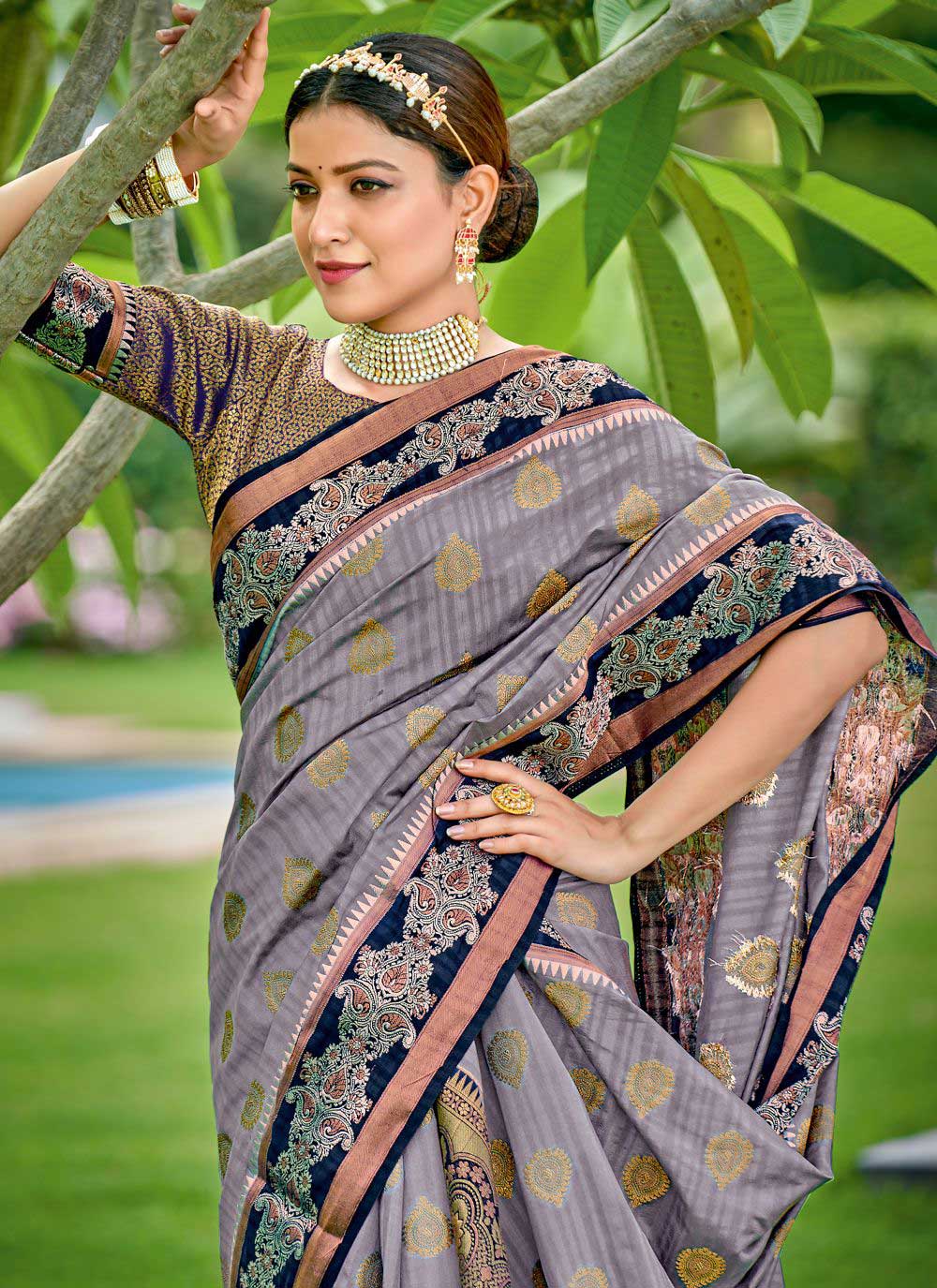 Designer Silk Saree with Wevon-Jari Work | Traditional Wedding & Party Wear