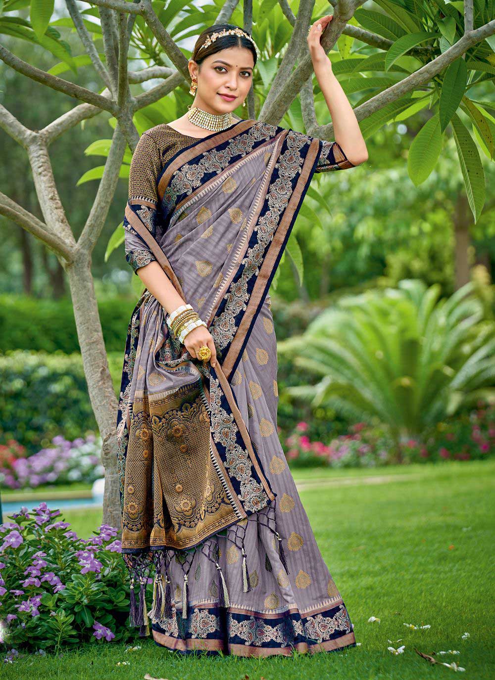 Designer Silk Saree with Wevon-Jari Work | Traditional Wedding & Party Wear