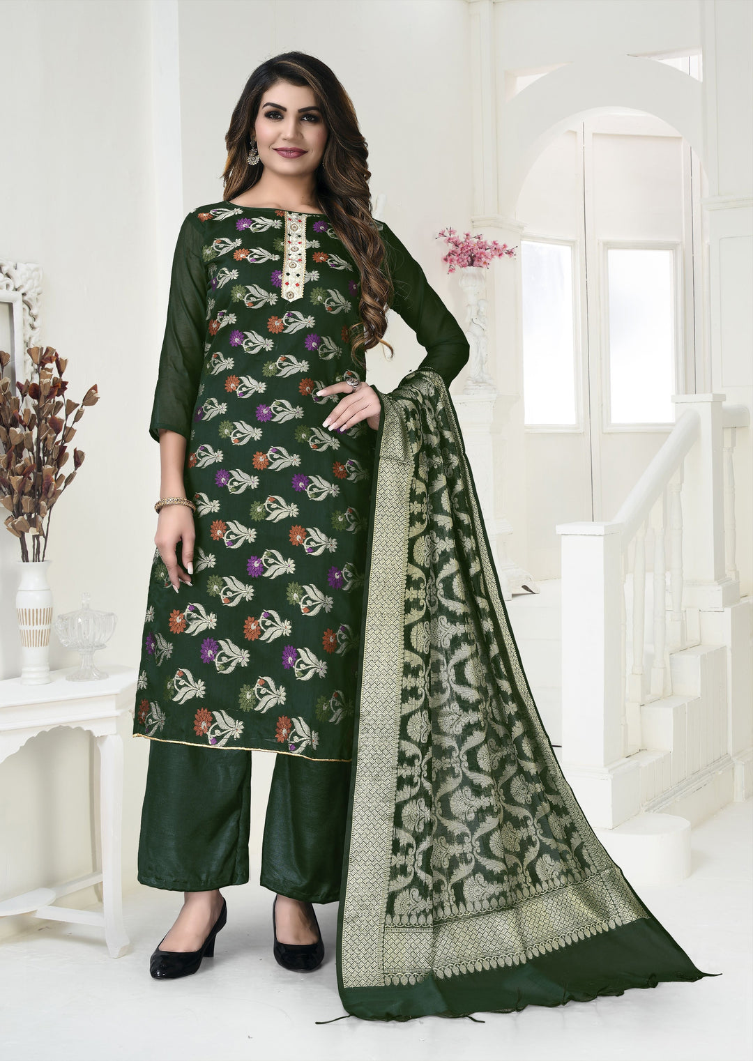 Designer Banarasi Silk Salwar Kameez | Perfect for Festive & Traditional Events