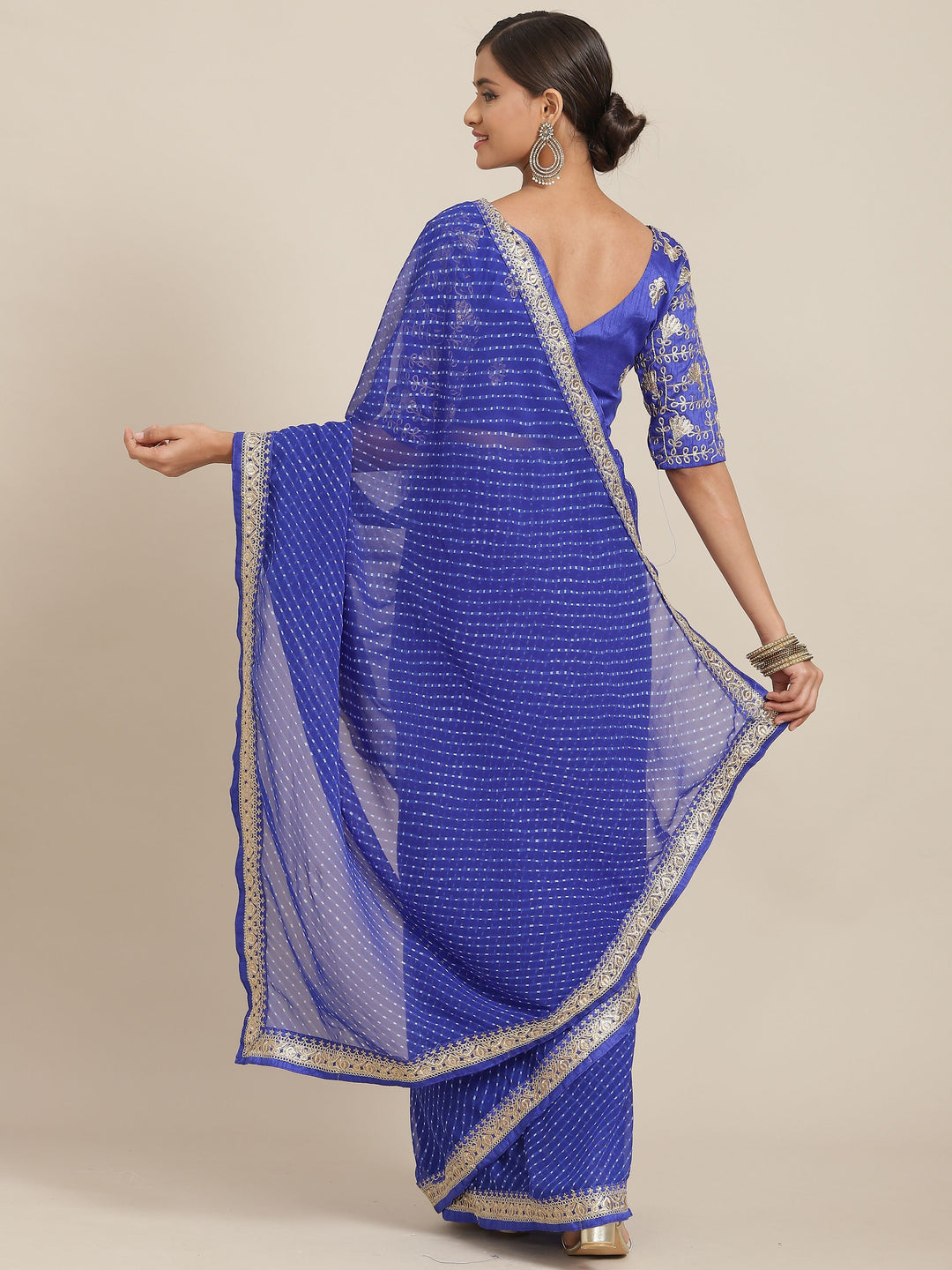 Designer Printed Georgette Saree with Art-Silk Blouse | Wedding Festive Wear