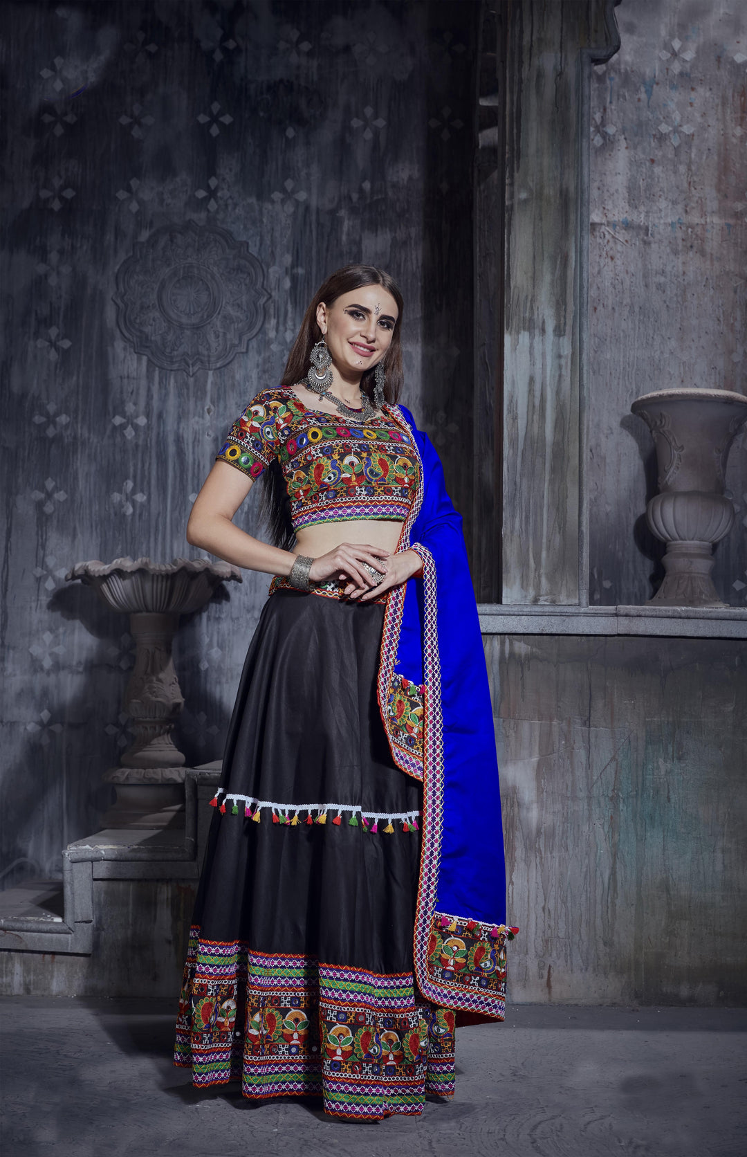 Art Silk Designer Lehenga Choli | Special Gamthi Embroidery for a Traditional Look