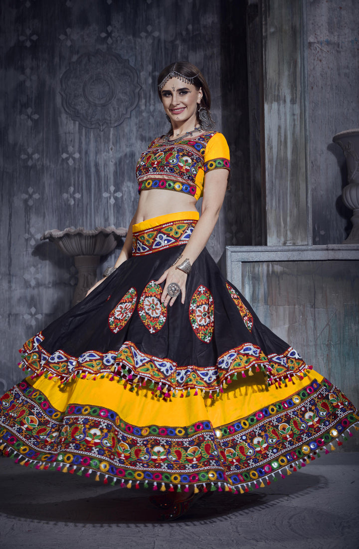 Designer Art Silk Lehenga Choli set |  Gamthi Embroidery for Traditional Wear