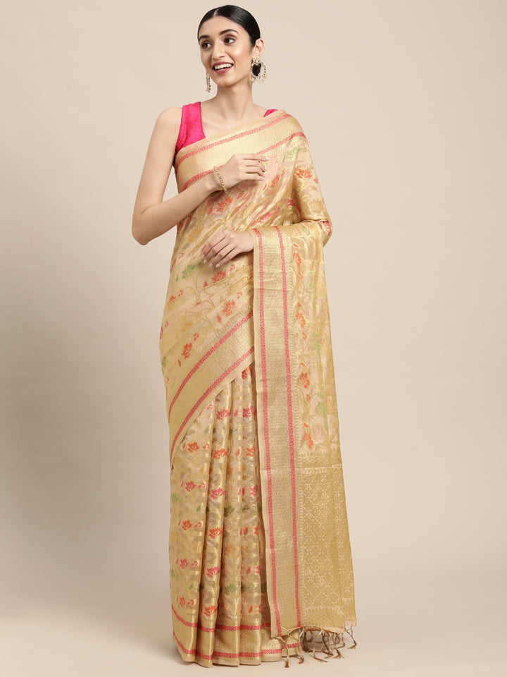 Sophisticated Organza Saree with | Unmatched Beauty for Grand Occasions