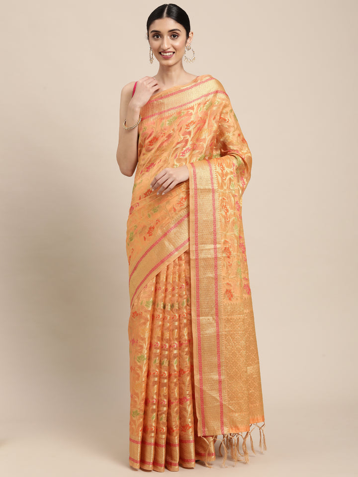 Sophisticated Organza Saree with | Unmatched Beauty for Grand Occasions