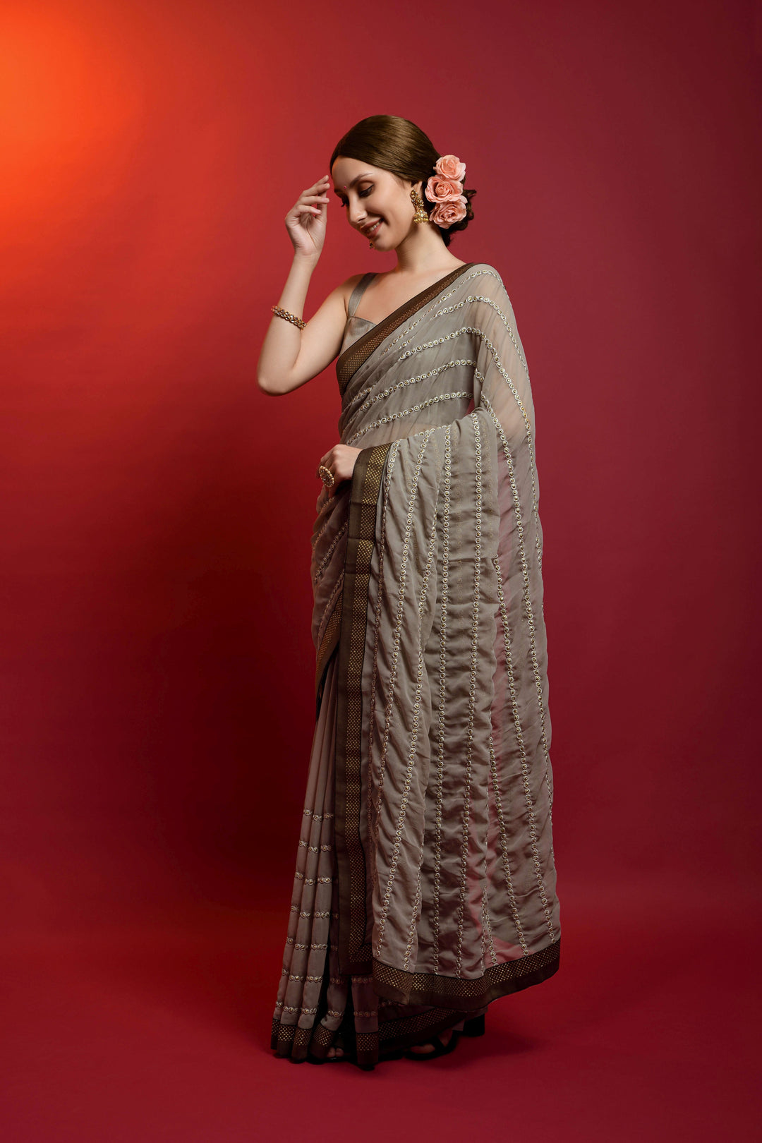 Luxurious Georgette Saree with | A Captivating Traditional Ensemble