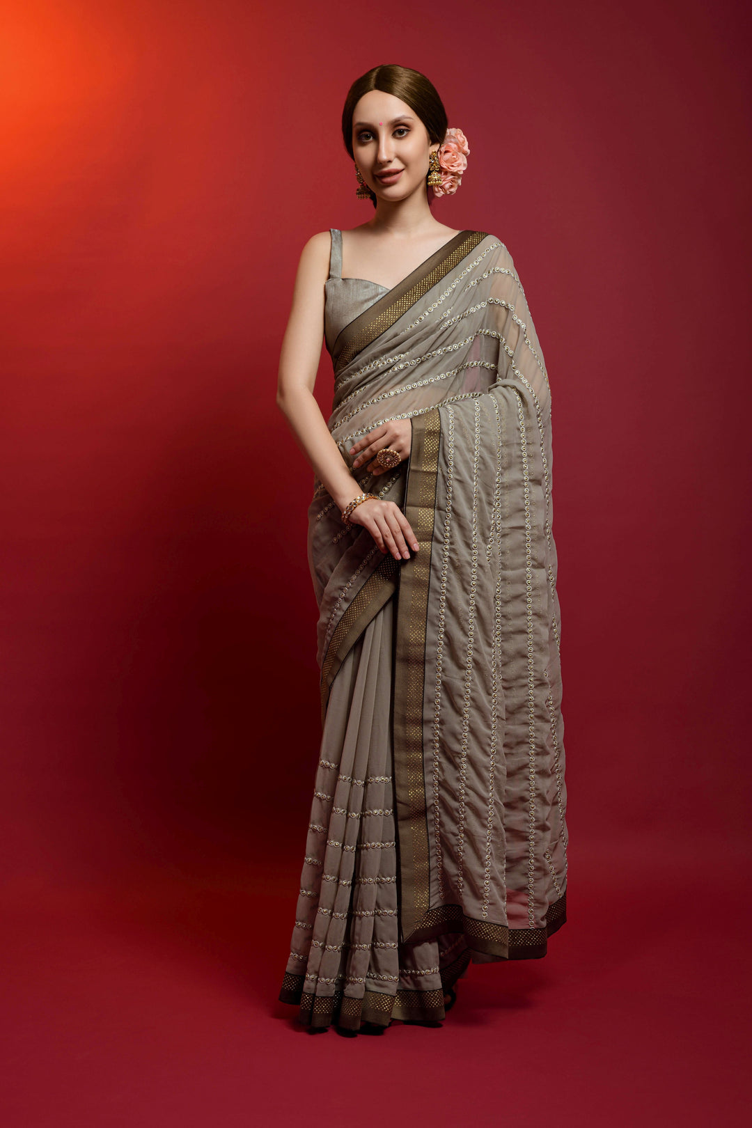 Luxurious Georgette Saree with | A Captivating Traditional Ensemble