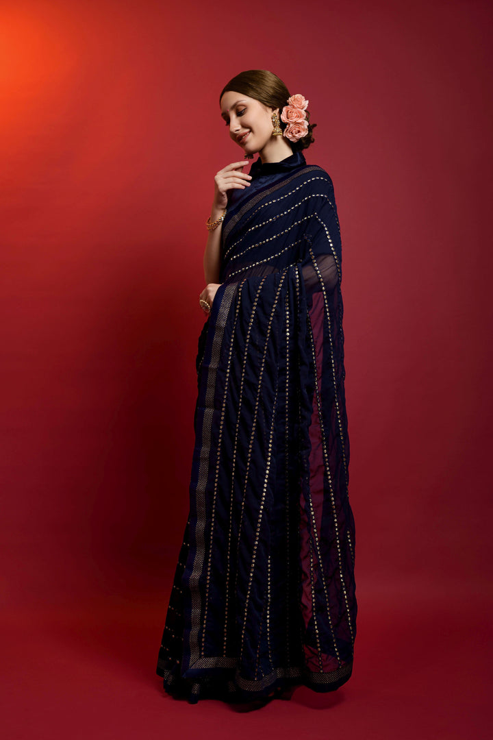 Luxurious Georgette Saree with | A Captivating Traditional Ensemble