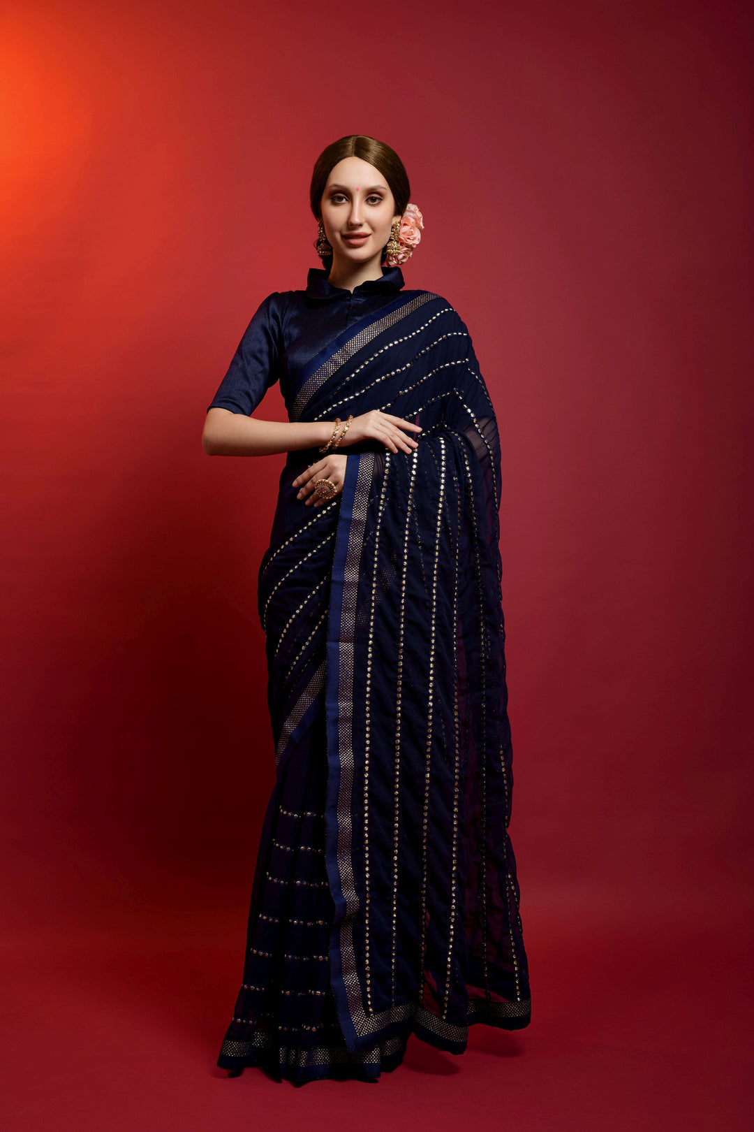 Luxurious Georgette Saree with | A Captivating Traditional Ensemble