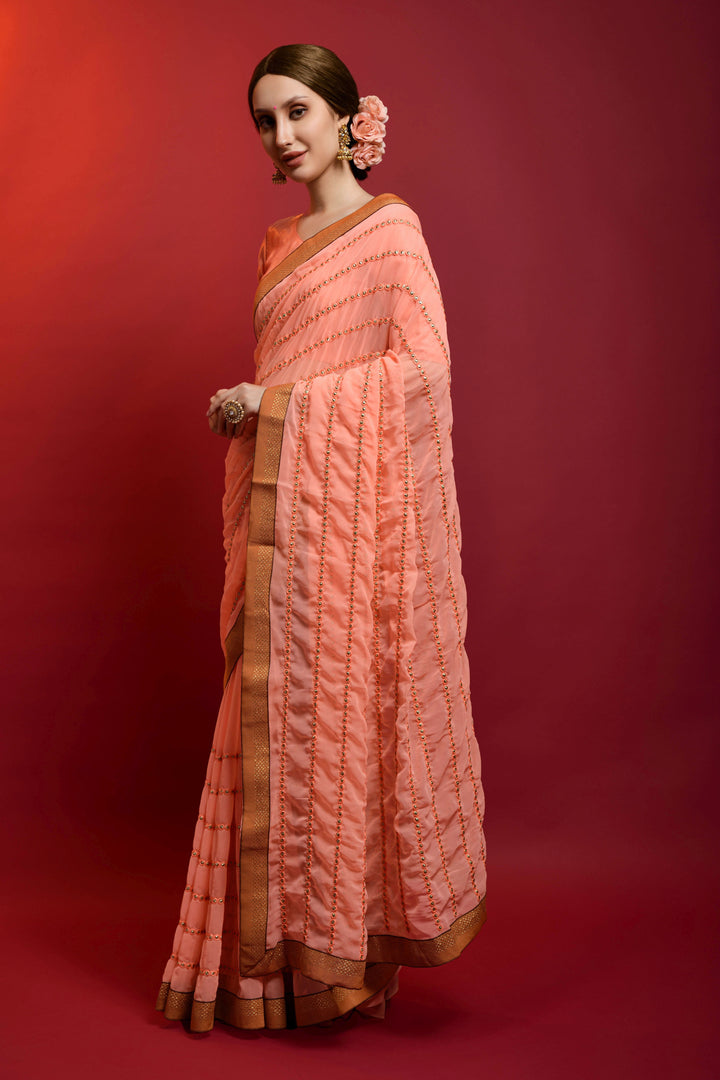 Luxurious Georgette Saree with | A Captivating Traditional Ensemble