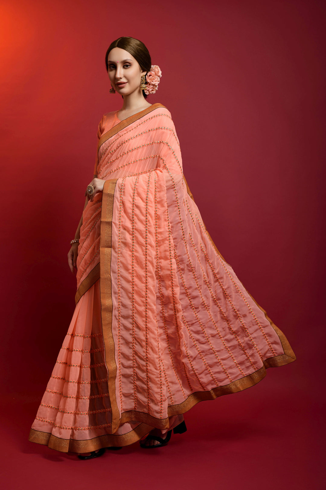 Luxurious Georgette Saree with | A Captivating Traditional Ensemble