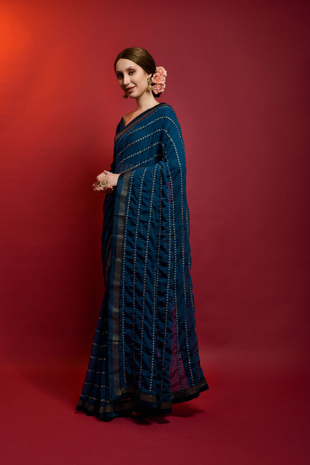 Luxurious Georgette Saree with | A Captivating Traditional Ensemble