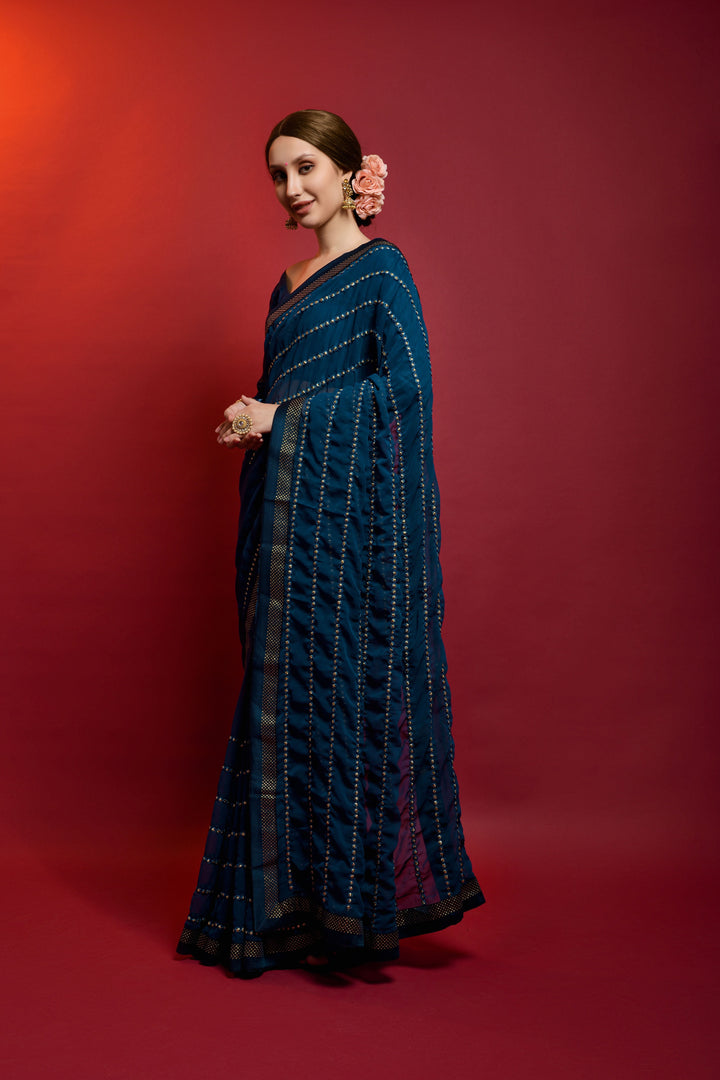 Luxurious Georgette Saree with | A Captivating Traditional Ensemble