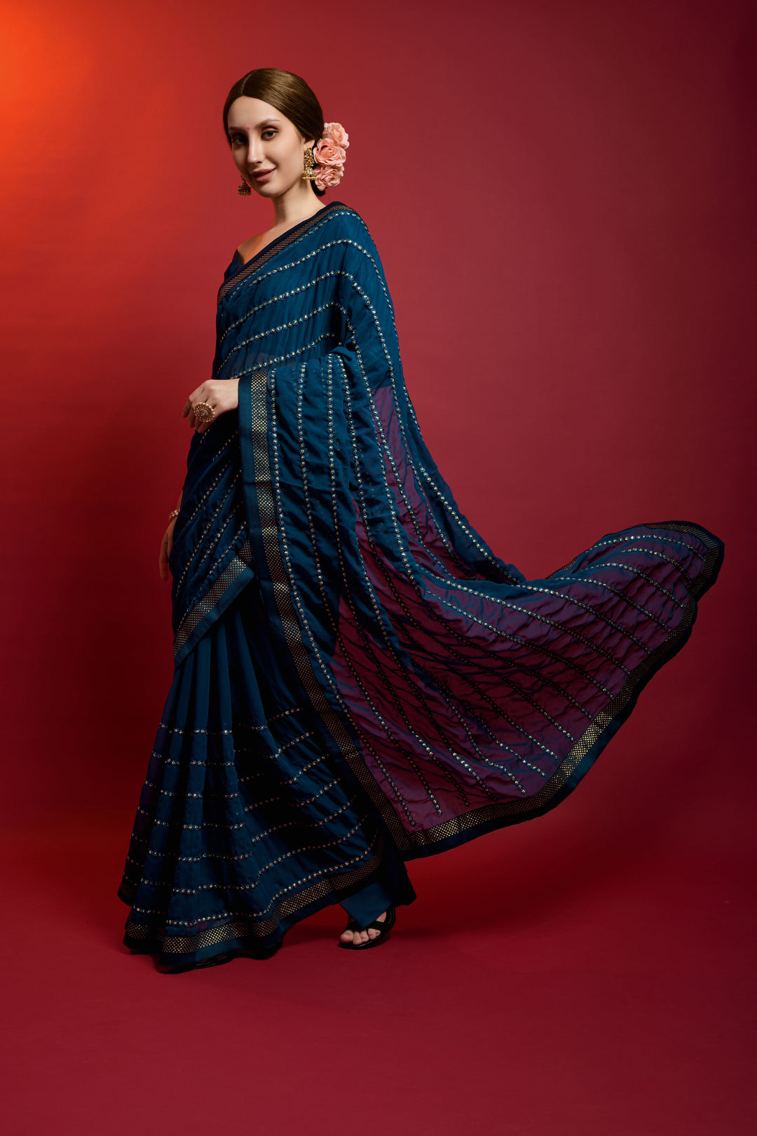 Luxurious Georgette Saree with | A Captivating Traditional Ensemble