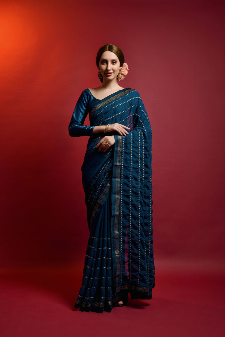 Luxurious Georgette Saree with | A Captivating Traditional Ensemble