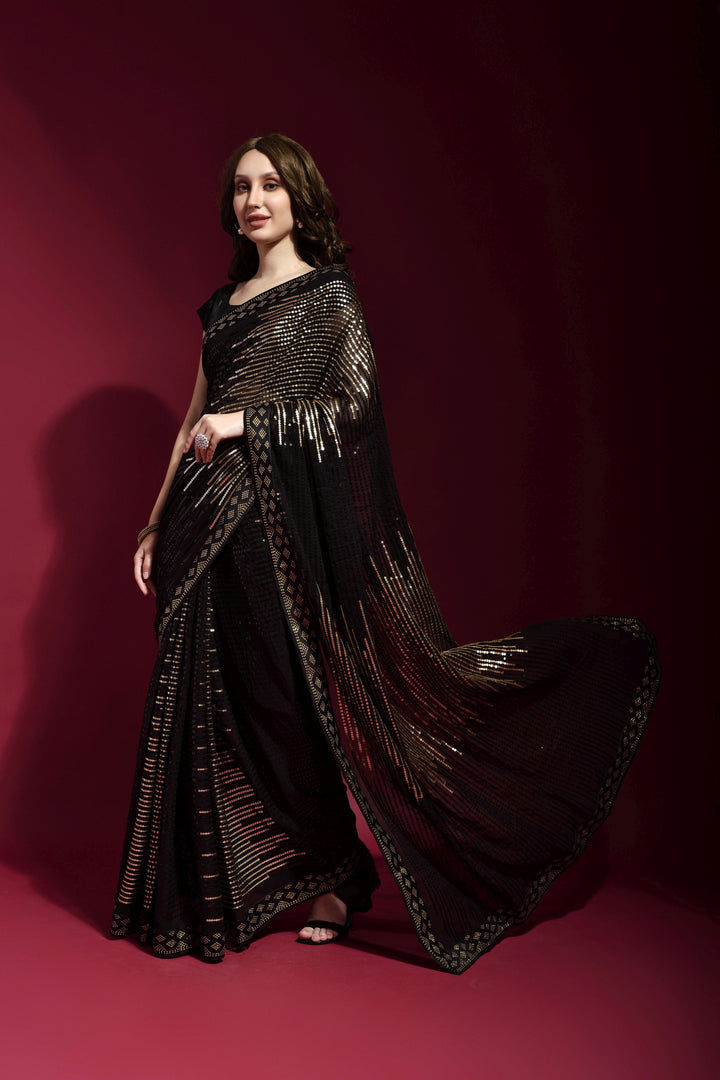 Luxurious Georgette Saree with | A Captivating Traditional Ensemble