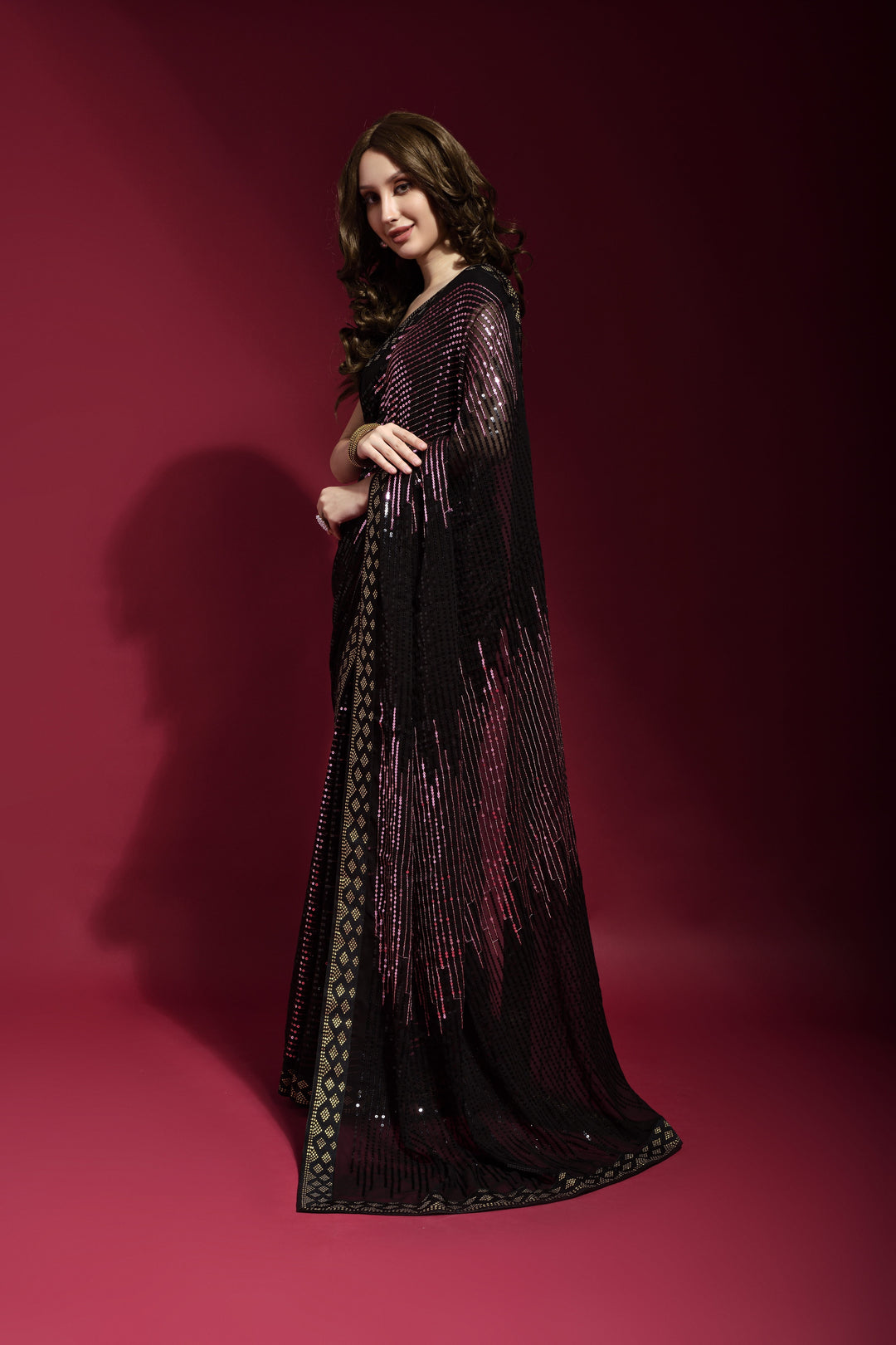 Luxurious Georgette Saree with | A Captivating Traditional Ensemble