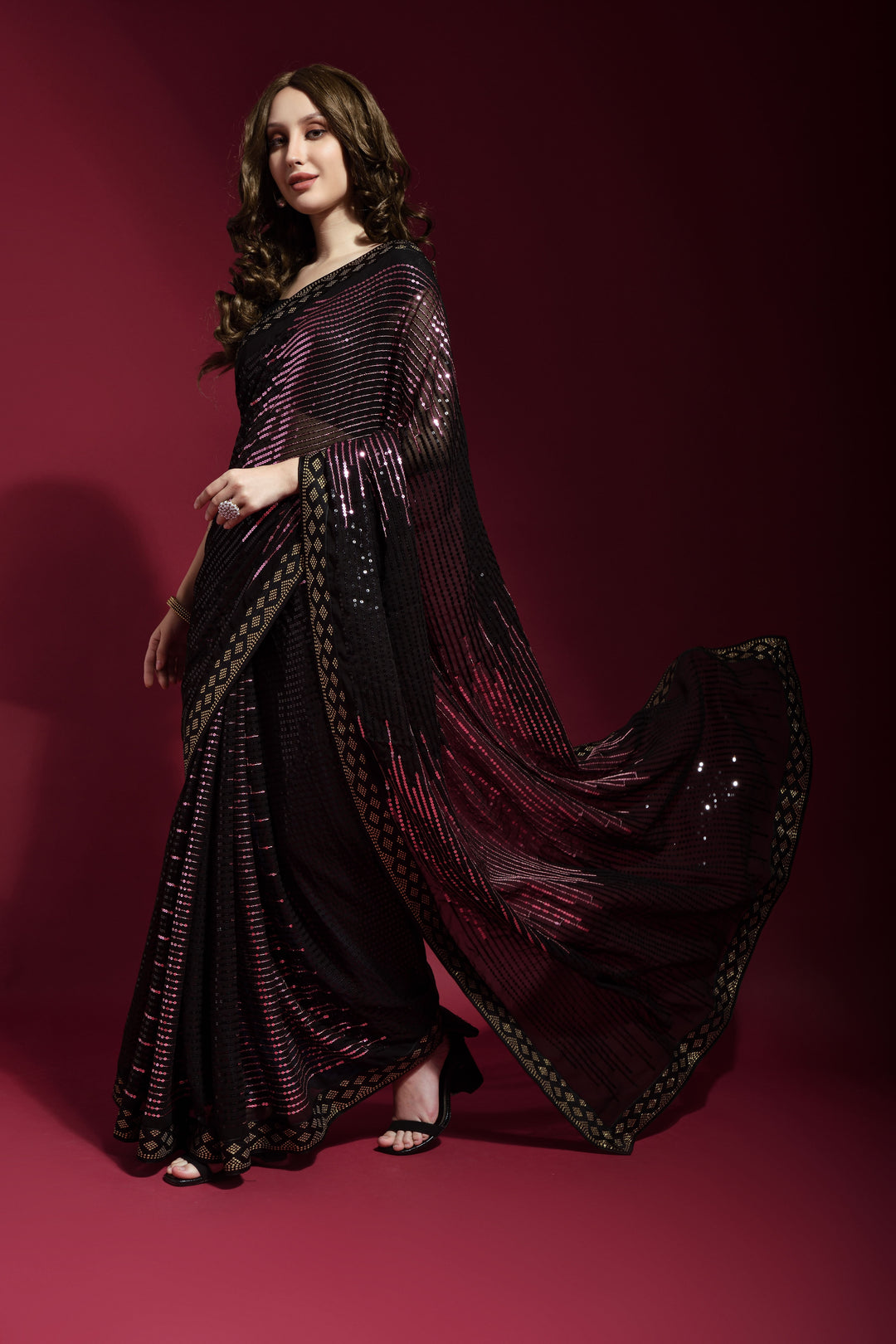 Luxurious Georgette Saree with | A Captivating Traditional Ensemble