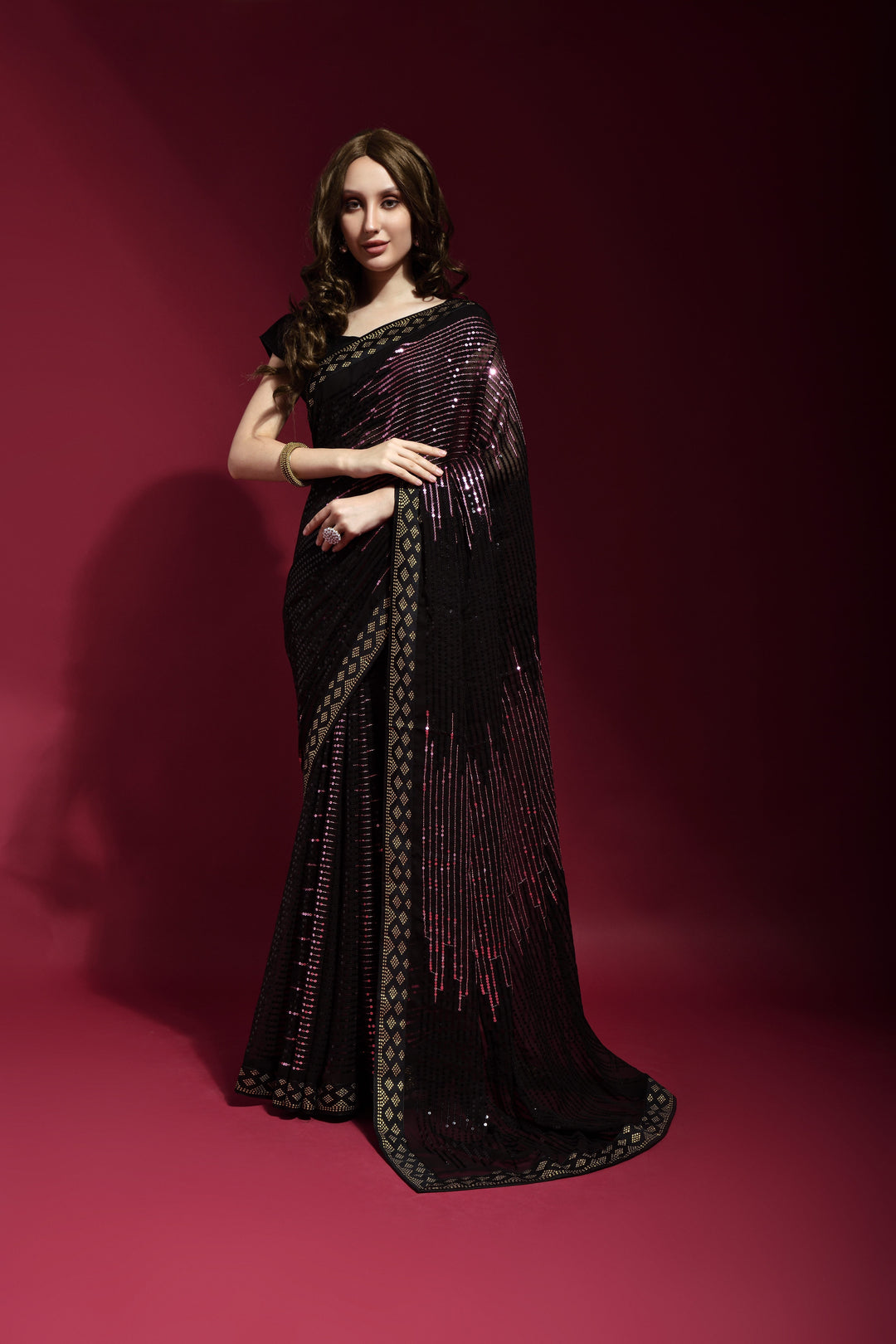 Luxurious Georgette Saree with | A Captivating Traditional Ensemble