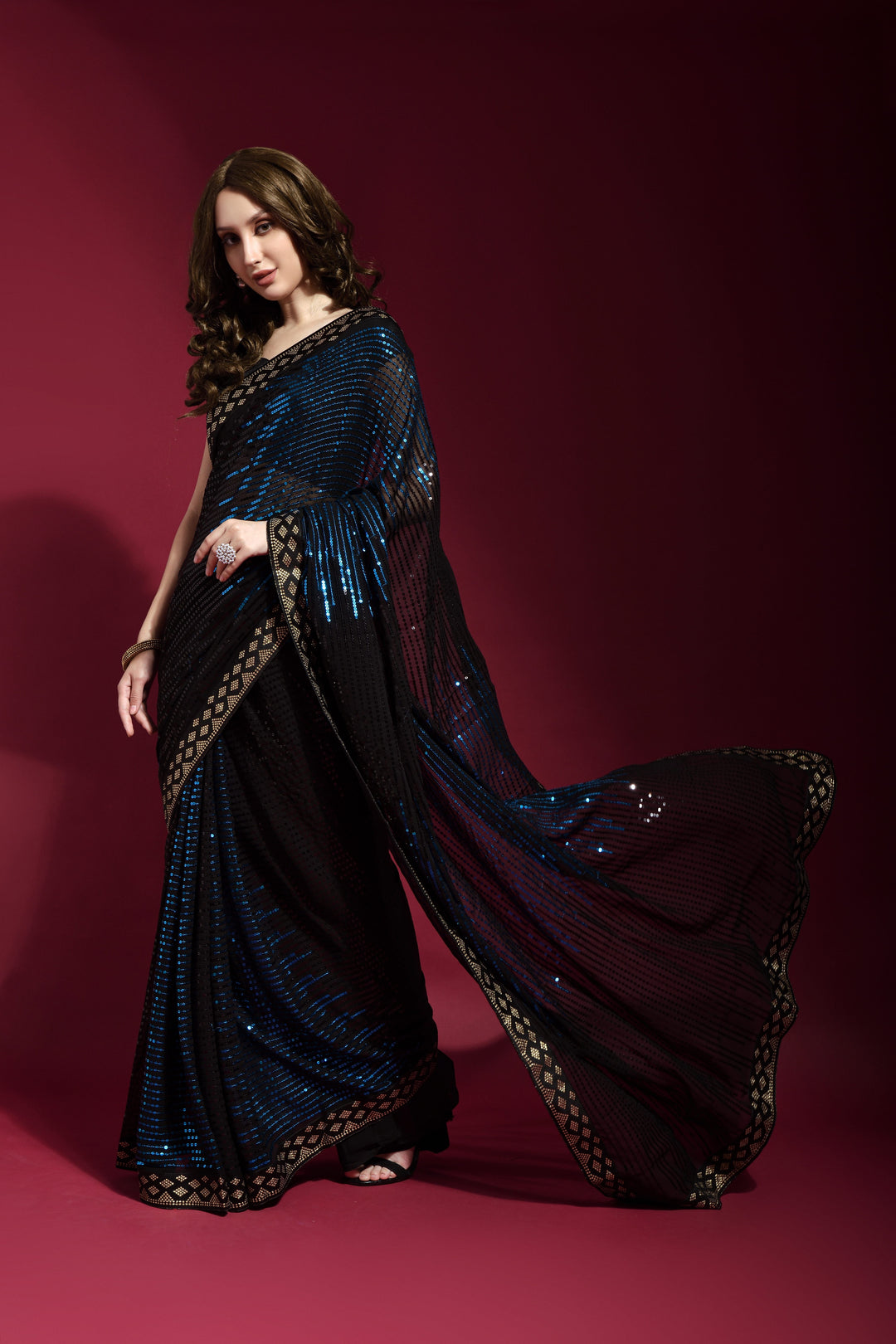 Luxurious Georgette Saree with | A Captivating Traditional Ensemble