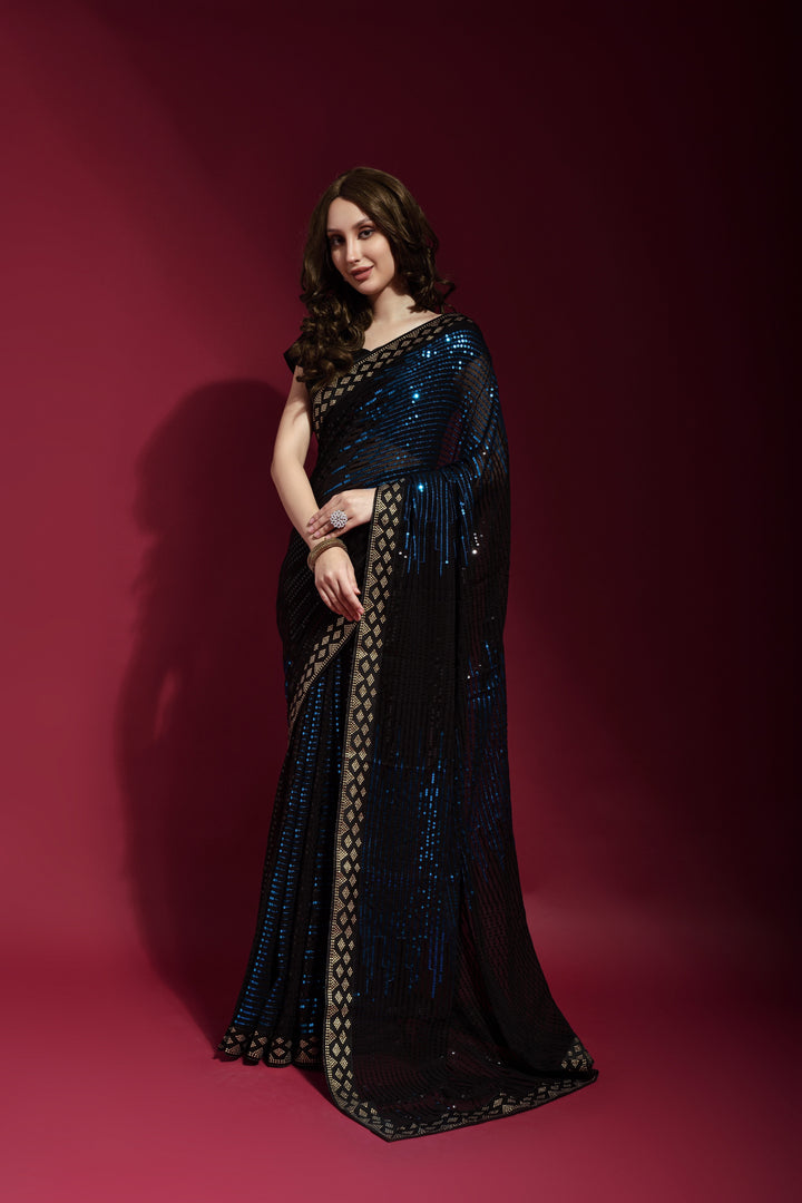 Luxurious Georgette Saree with | A Captivating Traditional Ensemble