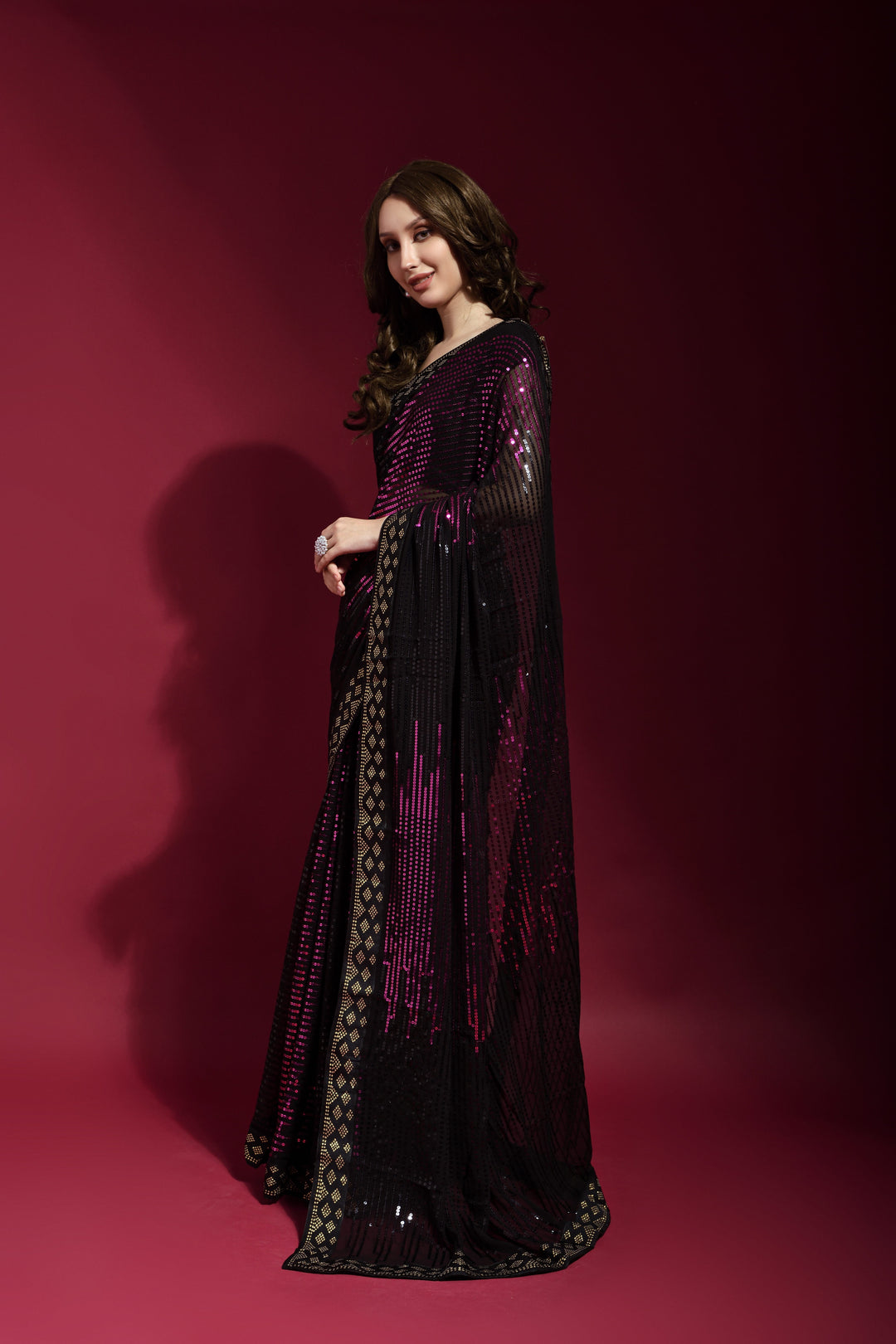 Luxurious Georgette Saree with | A Captivating Traditional Ensemble