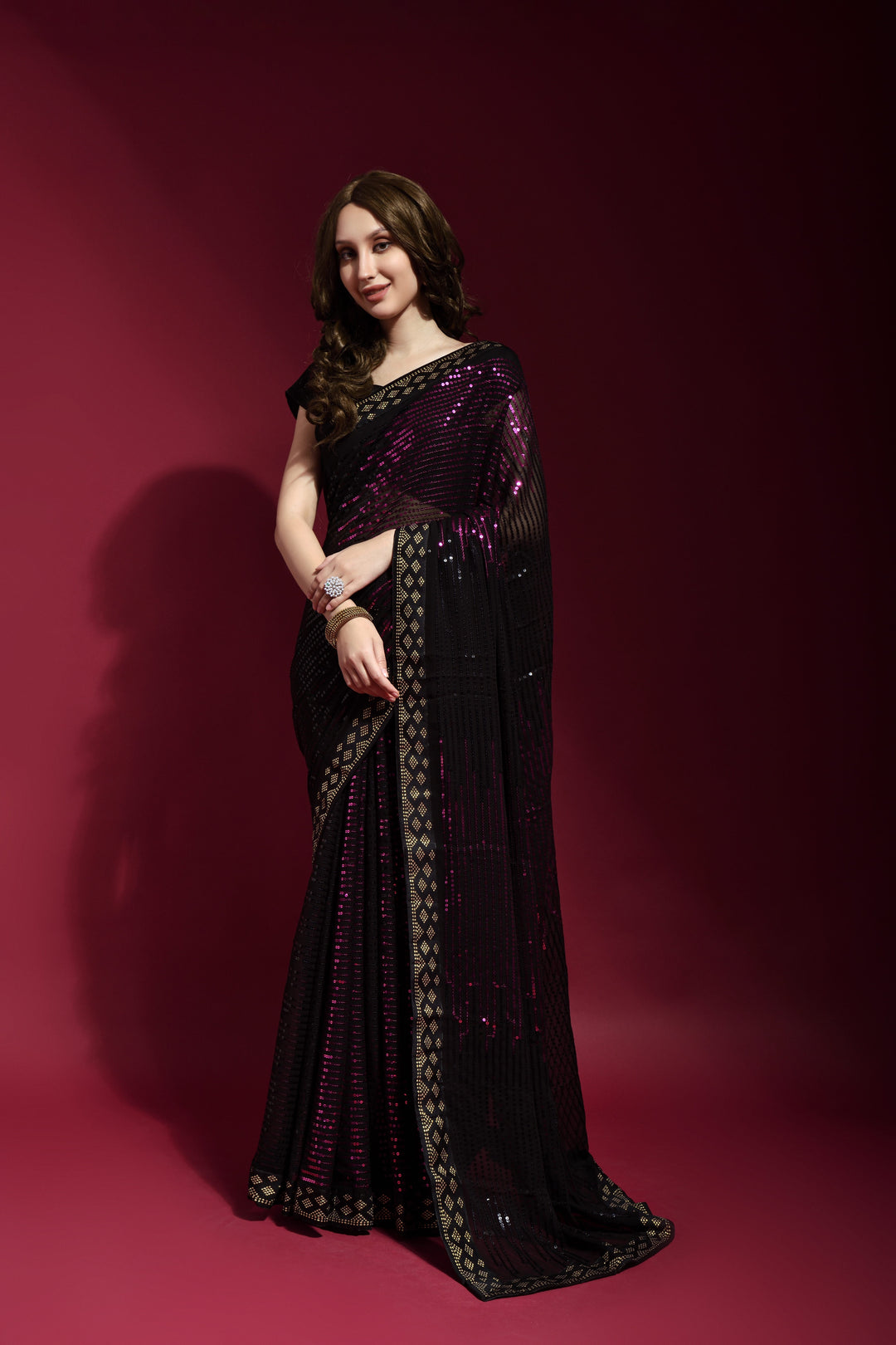 Luxurious Georgette Saree with | A Captivating Traditional Ensemble