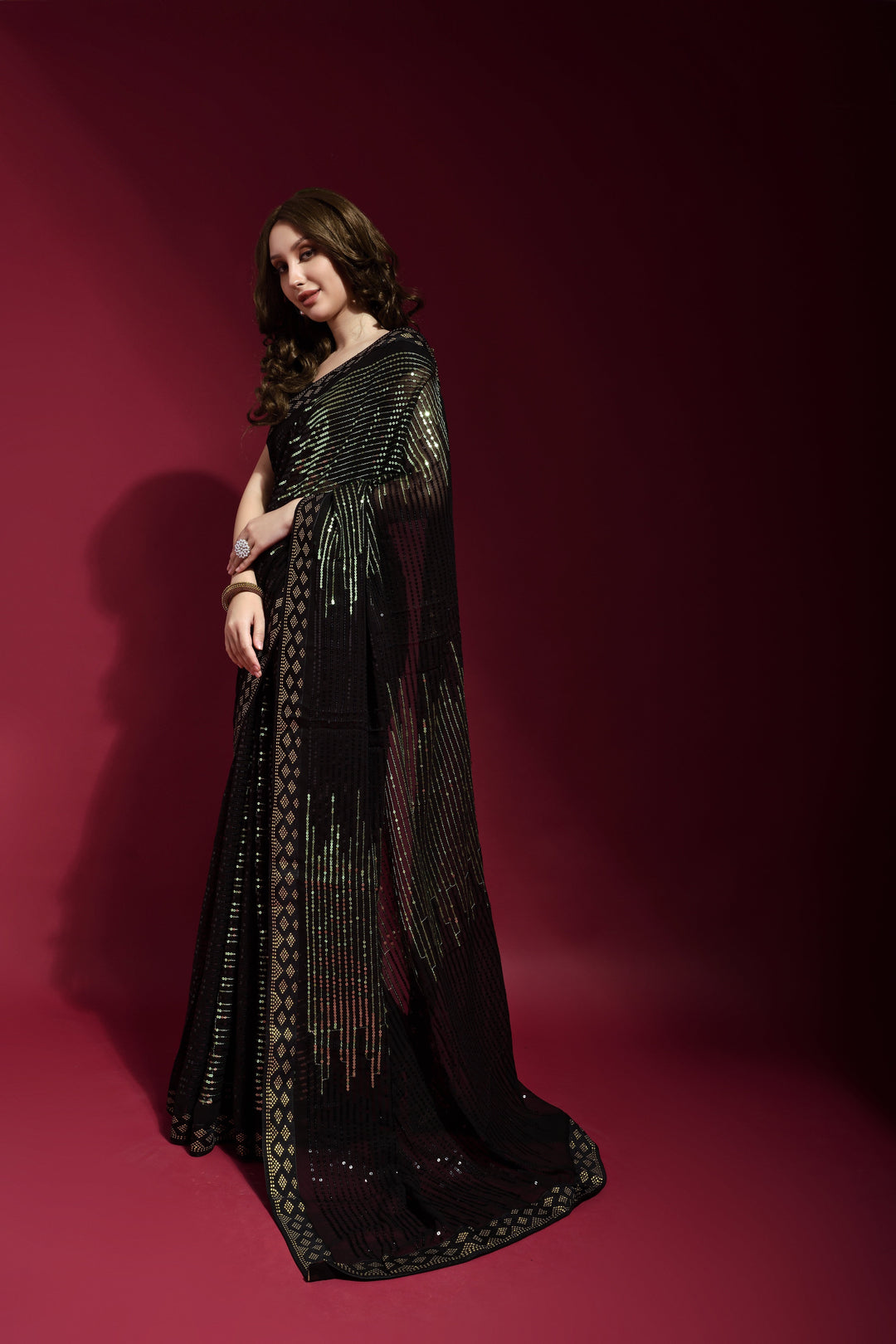 Luxurious Georgette Saree with | A Captivating Traditional Ensemble