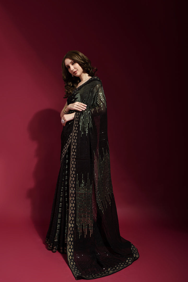 Luxurious Georgette Saree with | A Captivating Traditional Ensemble