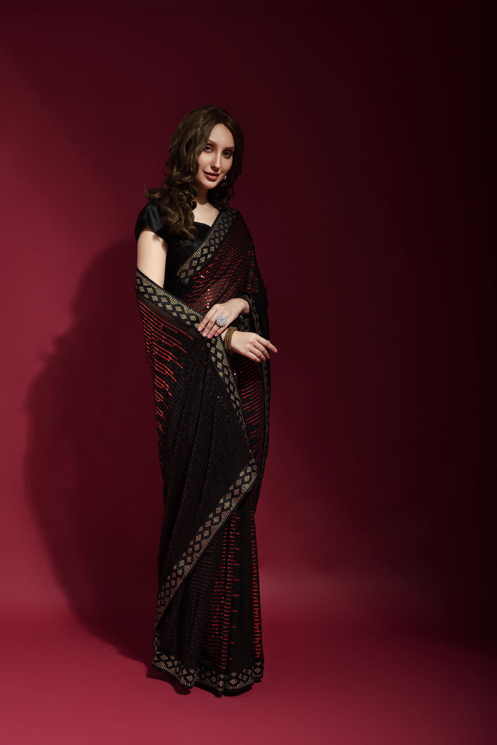 Luxurious Georgette Saree with | A Captivating Traditional Ensemble