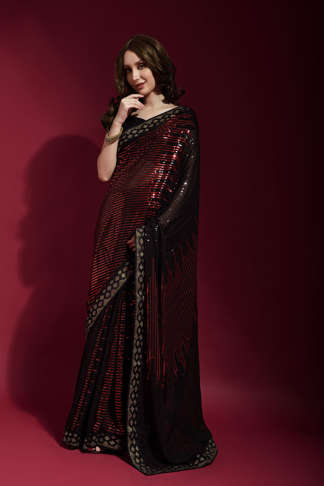 Luxurious Georgette Saree with | A Captivating Traditional Ensemble