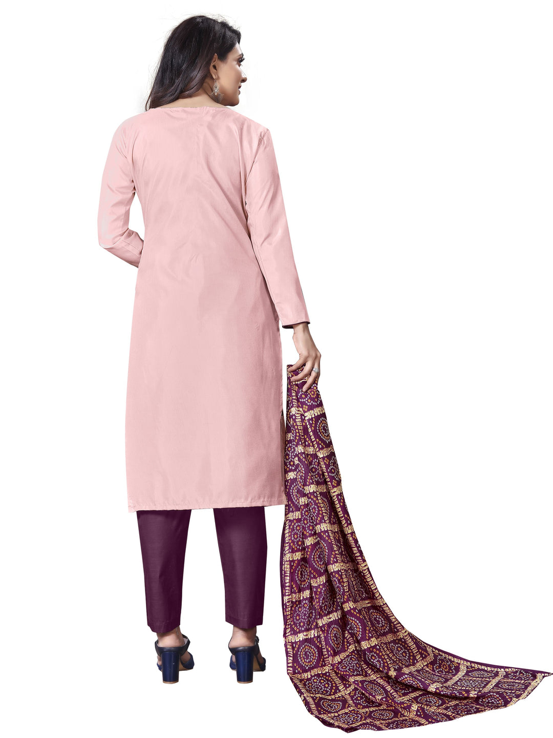 Casual Wear Parampara Silk Suit | Embroidered Kameez with Chinon Dupatta