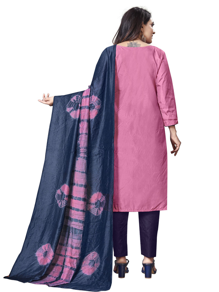 Designer Parampara Silk Suit | Embroidery with Cotton Bottom and Dupatta