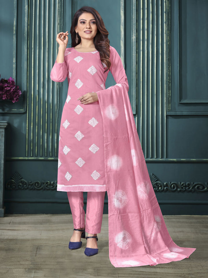 Casual Wear Modal Silk Suit | Embroidered Kameez with Chinon Dupatta