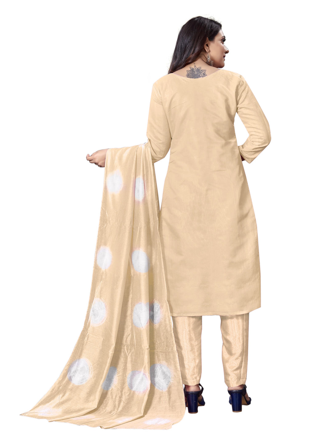 Casual Wear Modal Silk Suit | Embroidered Kameez with Chinon Dupatta